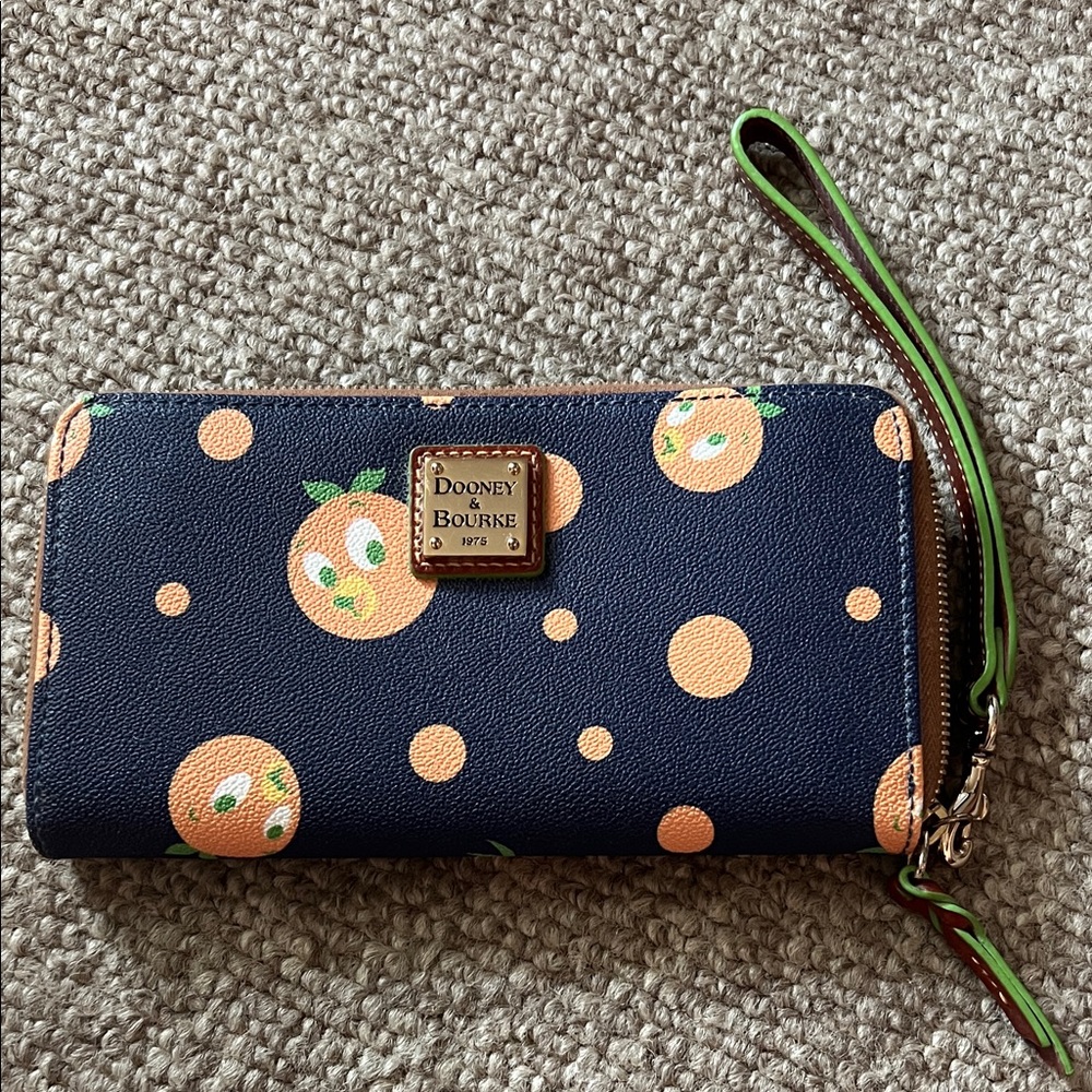 Dooney & Bourke Orange Bird wristlet